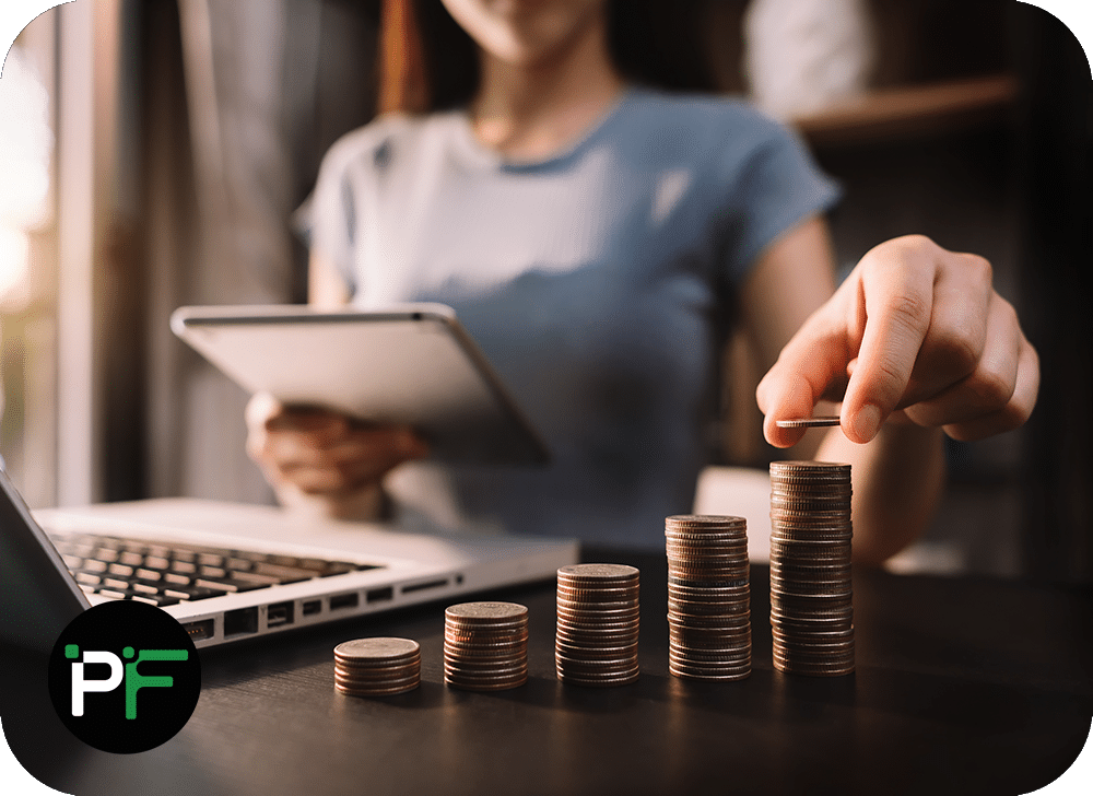 A neatly stacked pile of coins, symbolizing transparent and scalable pricing solutions for businesses.