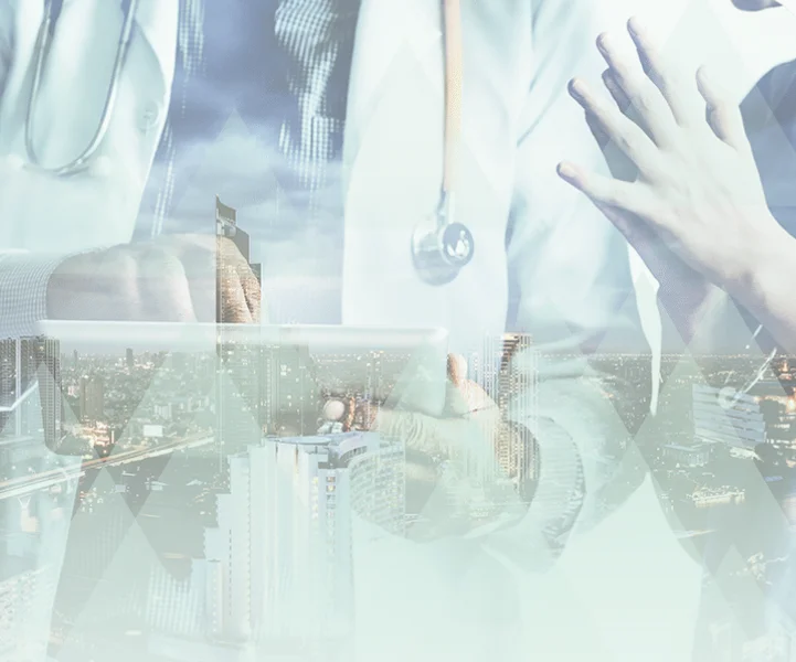 Clinician using a tablet app